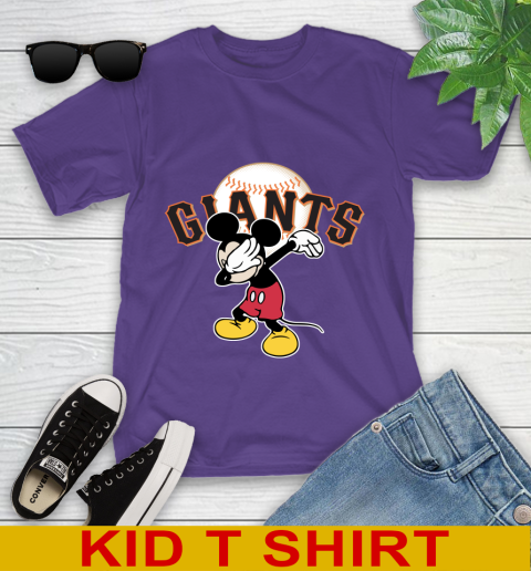 San Francisco Giants MLB Baseball Dabbing Mickey Disney Sports Youth T-Shirt 4