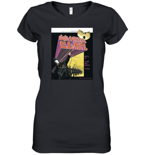 Wu Tang Clan St. Louis August 30, 2022 Hollywood Casino Amphitheatre Women's V-Neck T-Shirt