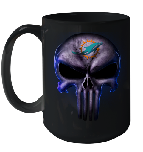 Miami Dolphins NFL Football Punisher Skull Sports Ceramic Mug 15oz