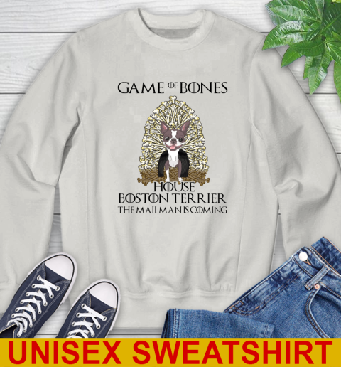 Game of bones house boston terrier dog the mailman is coming tshirt 36