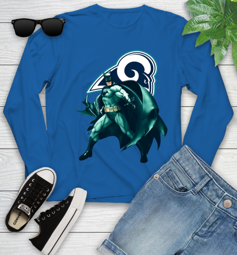 NFL Batman Football Sports Los Angeles Rams Youth Long Sleeve 9