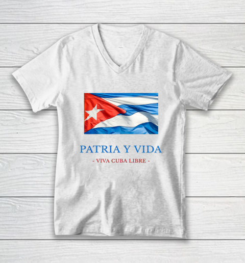 Patria Y Vida Viva Cuba Libre V-Neck T-Shirt