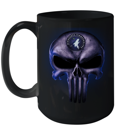 Minnesota Timberwolves NBA Basketball Punisher Skull Sports Ceramic Mug 15oz