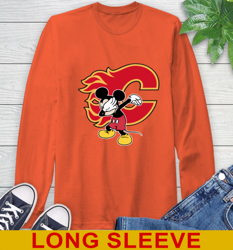 Calgary Flames NHL Hockey Dabbing Mickey Disney Sports Long Sleeve T-Shirt 5