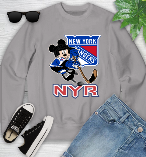 NHL New York Rangers Mickey Mouse Disney Hockey T Shirt Youth Sweatshirt 14