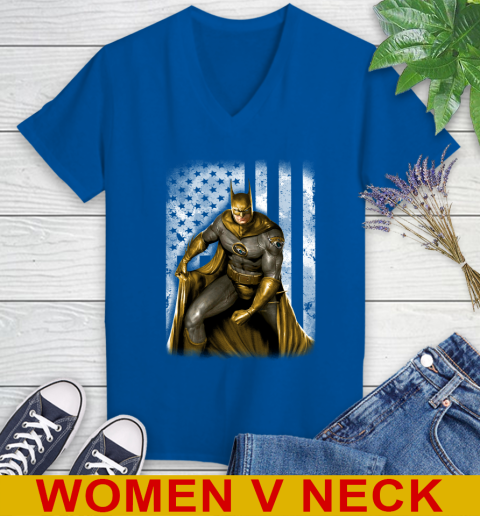 Jacksonville Jaguars NFL Football Batman DC American Flag Shirt Women's V-Neck T-Shirt 9
