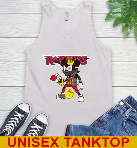 Toronto Raptors NBA Basketball Mickey Peace Sign Sports Tank Top