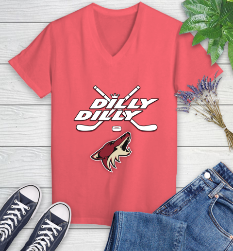 NHL Arizona Coyotes Dilly Dilly Hockey Sports Women's V-Neck T-Shirt 6