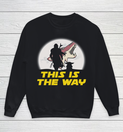 Arizona Coyotes NHL Ice Hockey Star Wars Yoda And Mandalorian This Is The Way Youth Sweatshirt