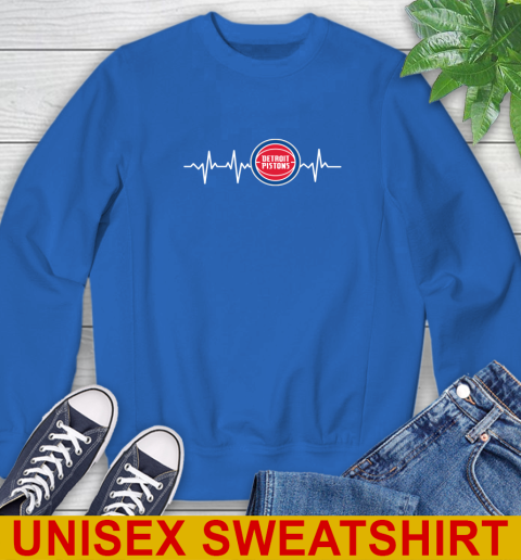 Detroit Pistons NBA Basketball Heart Beat Shirt Sweatshirt 11