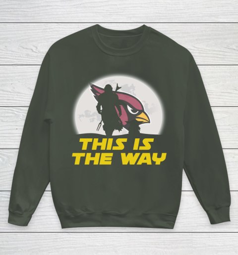 Arizona Cardinals NFL Football Star Wars Yoda And Mandalorian This Is The Way Youth Sweatshirt 8