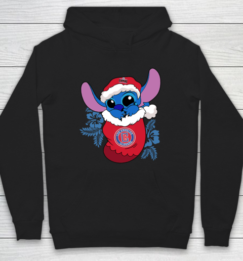 LA Clippers Christmas Stitch In The Sock Funny Disney NBA Hoodie 3 LA Clippers Christmas Stitch In The Sock Funny Disney NBA Hoodie - Image 3