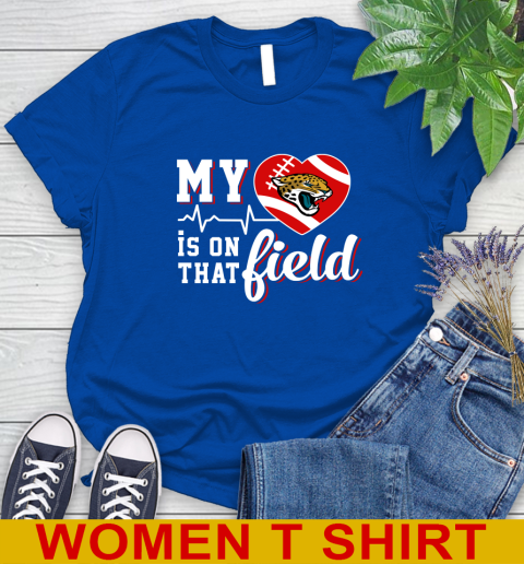 NFL My Heart Is On That Field Football Sports Jacksonville Jaguars Women's T-Shirt 10