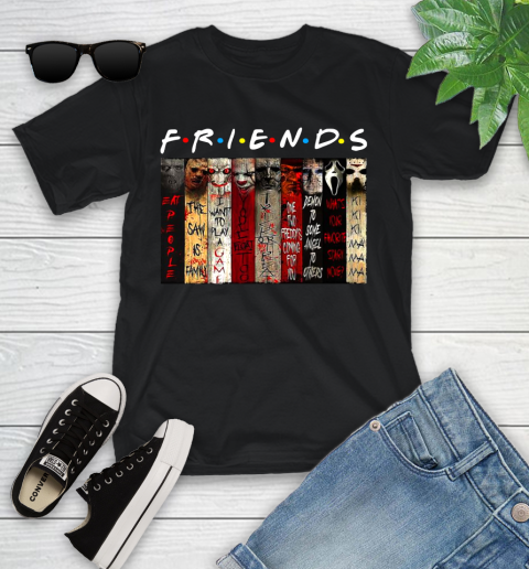 Friends Halloween Horror Characters Signatures Youth T-Shirt