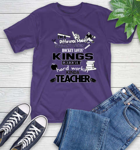 Los Angeles Kings NHL I'm A Difference Making Student Caring Hockey Loving Kinda Teacher T-Shirt 5