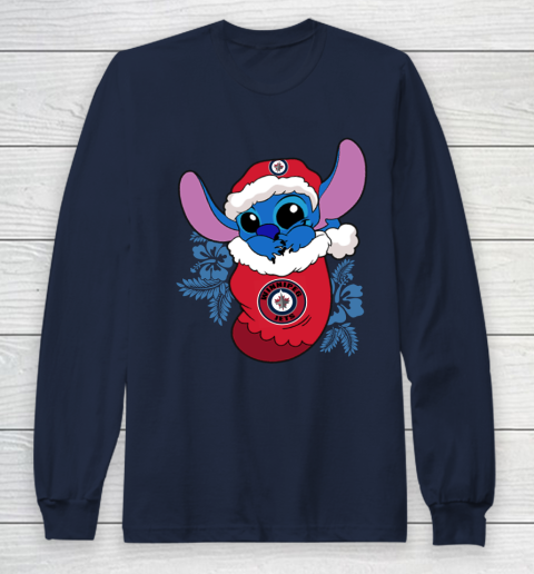 Winnipeg Jets Christmas Stitch In The Sock Funny Disney NHL Long Sleeve T-Shirt 4
