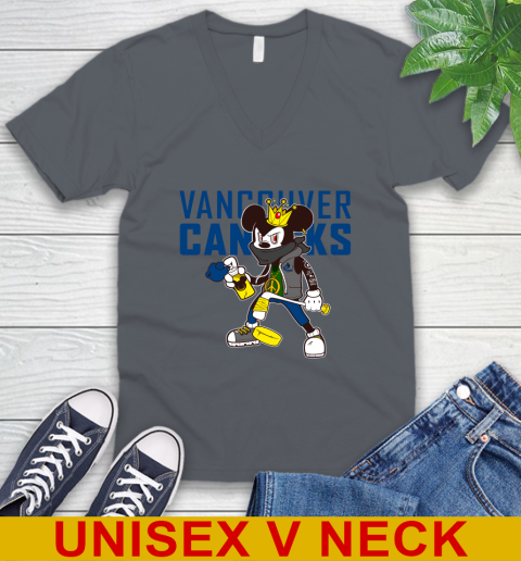 Vancouver Canucks NHL Hockey Mickey Peace Sign Sports V-Neck T-Shirt 5