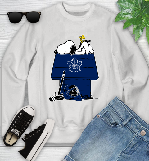 Toronto Maple Leafs NHL Hockey Snoopy Woodstock The Peanuts Movie Youth Sweatshirt