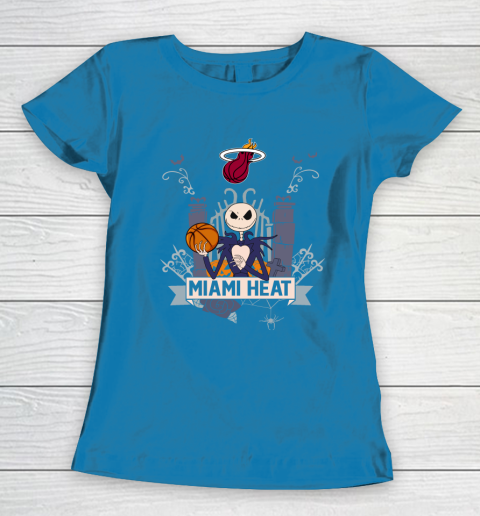 NBA Miami Heat Basketball Jack Skellington Halloween Women's T-Shirt 6
