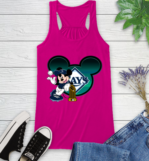 MLB Tampa Bay Rays The Commissioner's Trophy Mickey Mouse Disney Racerback Tank 8