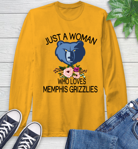 NBA Just A Woman Who Loves Memphis Grizzlies Basketball Sports Long Sleeve T-Shirt 2
