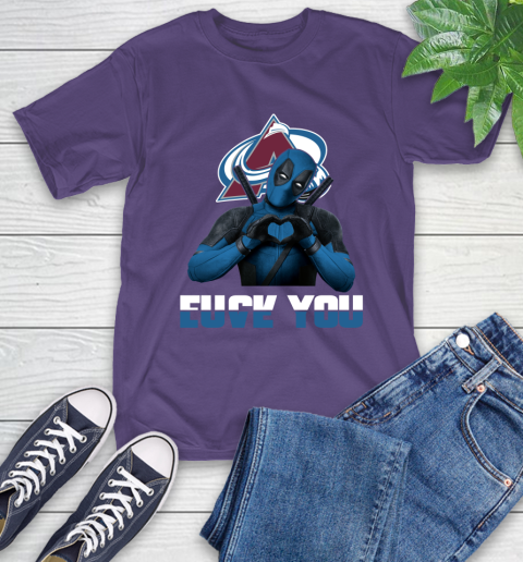 NHL Colorado Avalanche Deadpool Love You Fuck You Hockey Sports T-Shirt 5