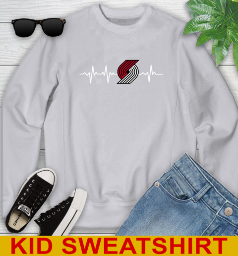 Portland Trail Blazers NBA Basketball Heart Beat Shirt Youth Sweatshirt 3