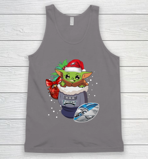 Philadelphia Eagles Christmas Baby Yoda Star Wars Funny Happy NFL Tank Top 7