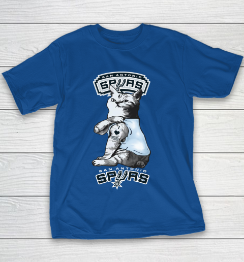 NBA Basketball My Cat Loves San Antonio Spurs Youth T-Shirt 6