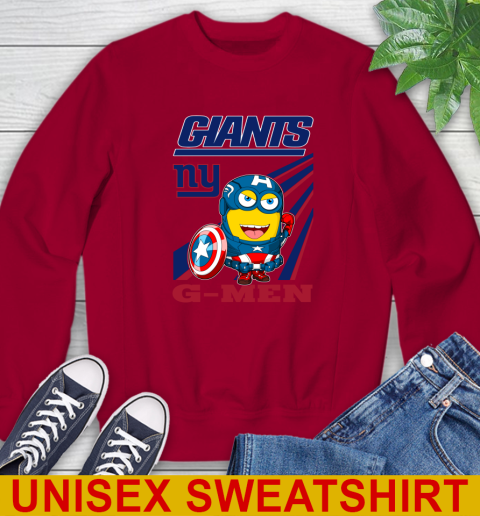 NFL Football New York Giants Captain America Marvel Avengers Minion Shirt Sweatshirt 9