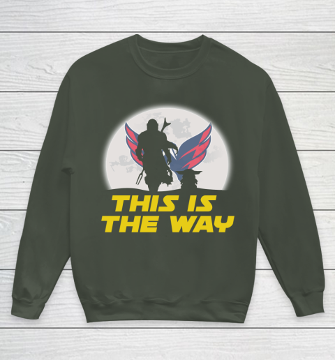 Washington Capitals NHL Ice Hockey Star Wars Yoda And Mandalorian This Is The Way Youth Sweatshirt 8