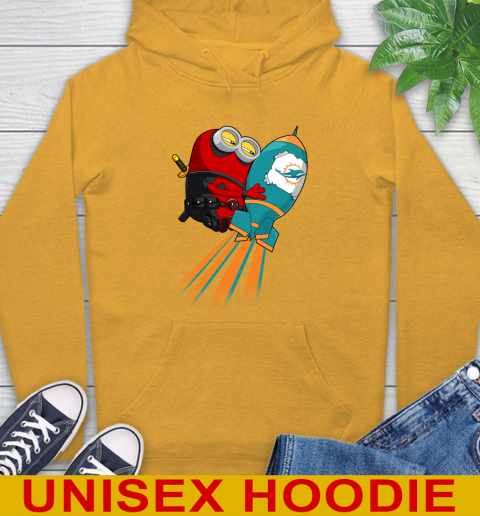 NFL Football Miami Dolphins Deadpool Minion Marvel Shirt Hoodie 2