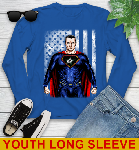 NHL Hockey Dallas Stars Superman DC Shirt Youth Long Sleeve 10