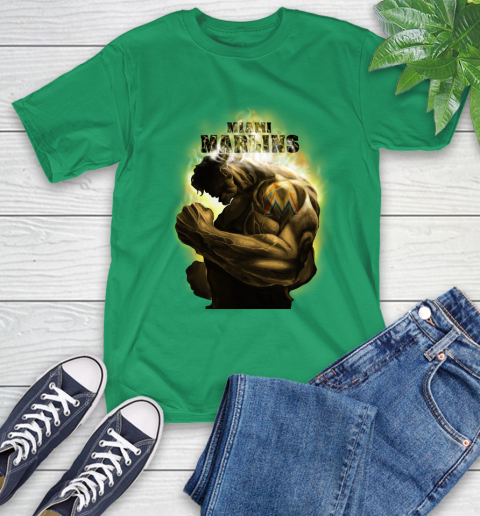 Miami Marlins MLB Baseball Hulk Marvel Avengers Sports T-Shirt 7