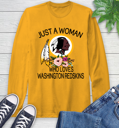 NFL Just A Woman Who Loves Washington Redskins Football Sports Long Sleeve T-Shirt 2
