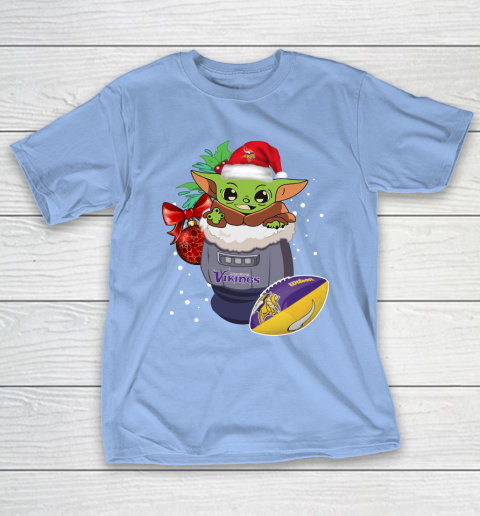 Minnesota Vikings Christmas Baby Yoda Star Wars Funny Happy NFL T-Shirt 11