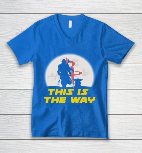 Houston Rockets NBA Basketball Star Wars Yoda And Mandalorian This Is The Way V-Neck T-Shirt 5