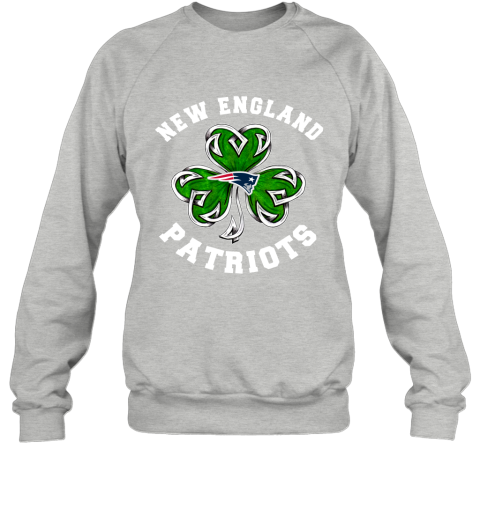 NFL New England Patriots Three Leaf Clover St Patrick's Day Football Sports pHBRP5DC4k4 sweatshirt 35 95 151514 front sport grey