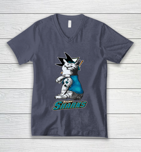 NHL My Cat Loves San Jose Sharks Hockey V-Neck T-Shirt 8 NHL My Cat Loves San Jose Sharks Hockey V-Neck T-Shirt - Image 8