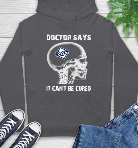 MLB Tampa Bay Rays Baseball Skull It Can't Be Cured Shirt Hoodie 8