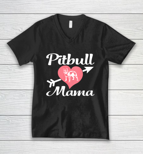 Dog Mom Shirt Pitbull Mama Shirt Pit bull Lover Owner Gifts Dog Pittie Mom (2) V-Neck T-Shirt