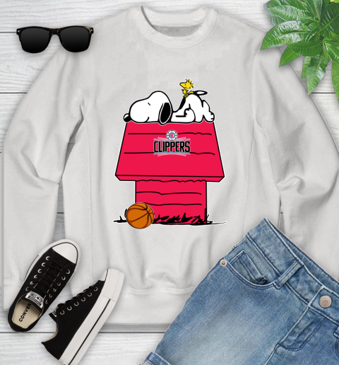 LA Clippers NBA Basketball Snoopy Woodstock The Peanuts Movie Youth Sweatshirt