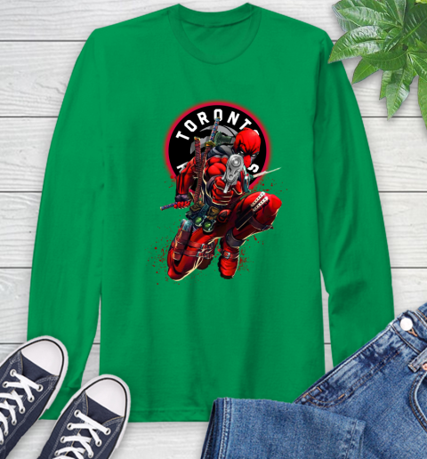 NBA Deadpool Marvel Comics Sports Basketball Toronto Raptors Long Sleeve T-Shirt 7