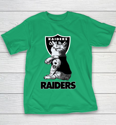 NFL Football My Cat Loves Oakland Raiders Youth T-Shirt 3