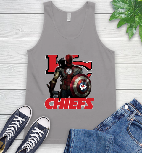 NFL Captain America Thor Spider Man Hawkeye Avengers Endgame Football Kansas City Chiefs Tank Top 4