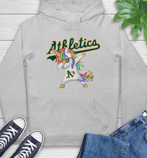 Oakland Athletics MLB Baseball Funny Unicorn Dabbing Sports Hoodie 6