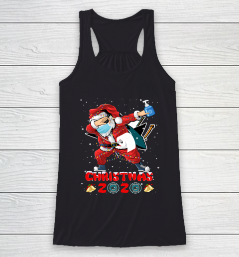 San Jose Sharks Funny Santa Claus Dabbing Christmas 2020 NHL Racerback Tank