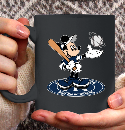 MLB Baseball New York Yankees Cheerful Mickey Disney Shirt Ceramic Mug 11oz