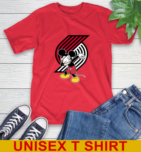 Portland Trail Blazers NBA Basketball Dabbing Mickey Disney Sports T-Shirt 10