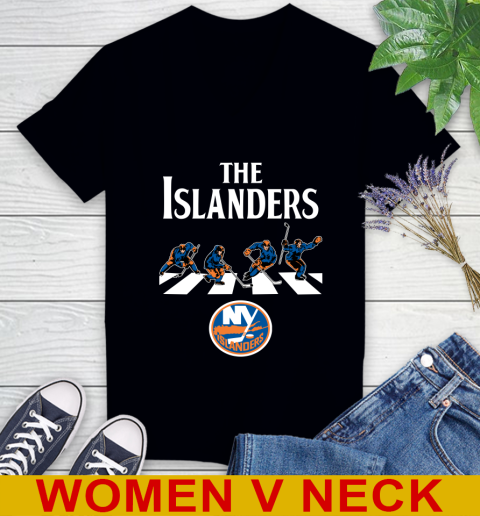 NHL Hockey New York Islanders The Beatles Rock Band Shirt Women's V-Neck T-Shirt